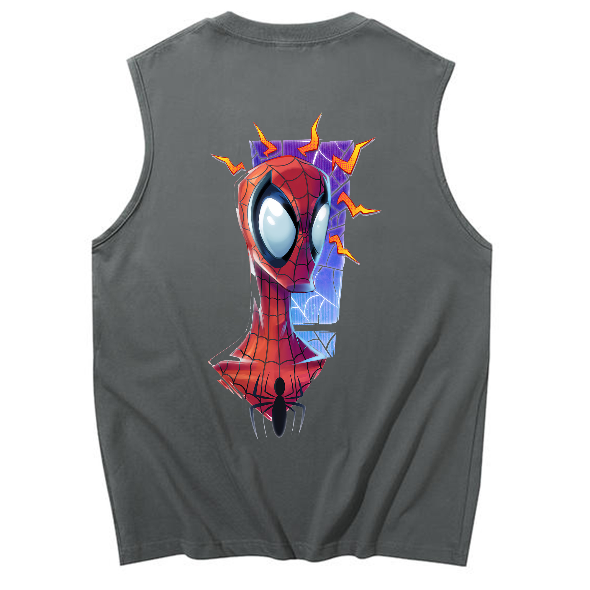 （画像用） Spider Man スパイダーマン コットン100％タンクトップ（背面プリント）